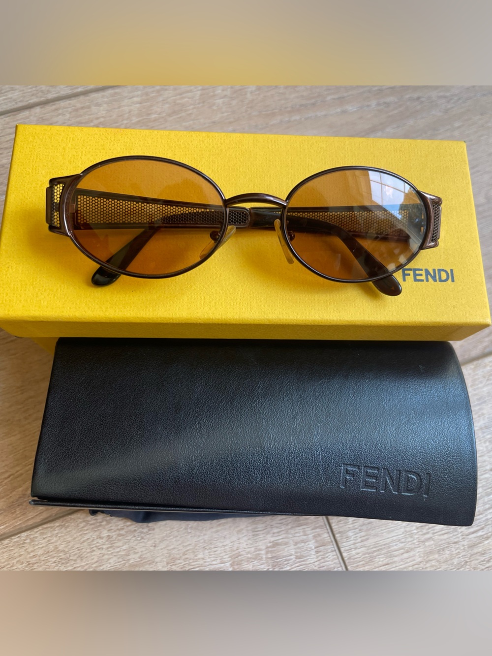 Fendi Brown Tinted Oval Sunglasses